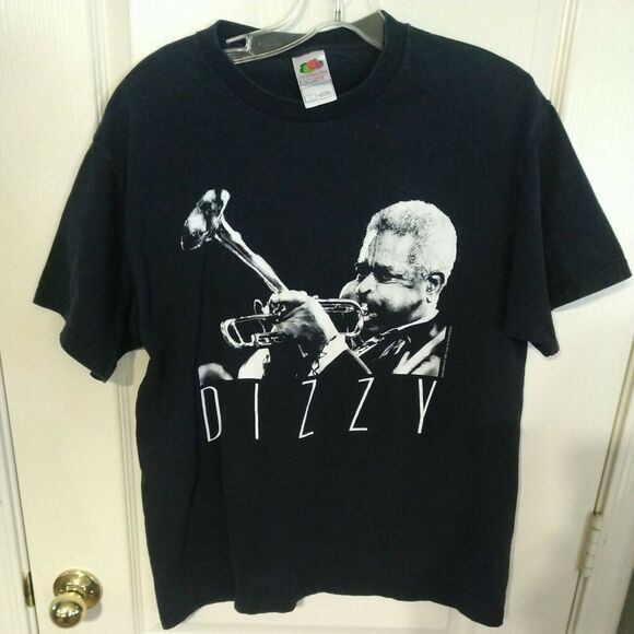 Rare Vintage 1997 Music Tee Dizzy Gillespie New Orleans Large LG L Black T Shirt - Picture 1 of 11